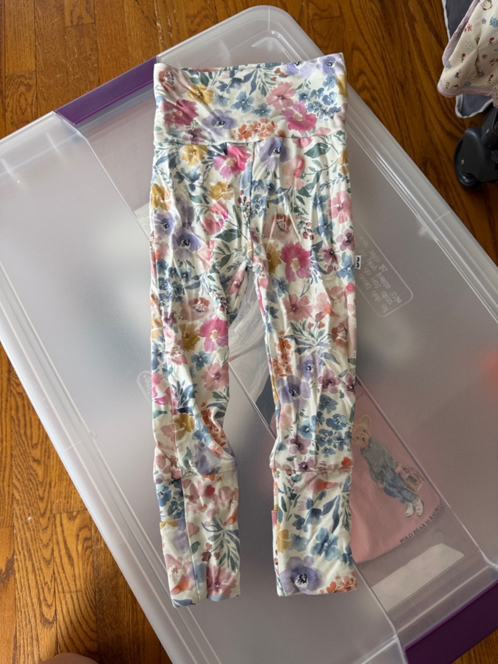 Little Sleepies Play Fold Over Leggings in Floral Print